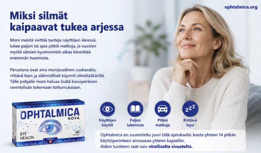 Ophtalmica — kasviperäinen tuki silmien hyvinvoinnista huolehtivalle